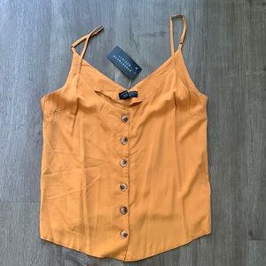NWT Mustard yellow cami with adjustable straps